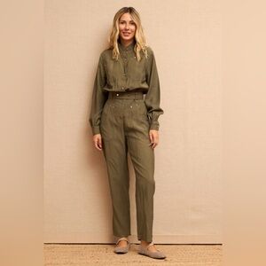 NWT Boutique Emory High-Quality Olive Belted Jumpsuit | Relaxed Fit